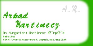 arpad martinecz business card